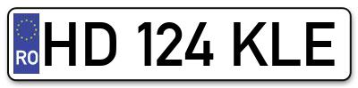 Placuta inmatriculare numar auto  HD-124-KLE, HD 124 KLE, HD124KLE