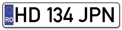 Placuta inmatriculare numar auto  HD-134-JPN, HD 134 JPN, HD134JPN