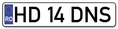 Placuta inmatriculare numar auto  HD-14-DNS, HD 14 DNS, HD14DNS