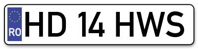 Placuta inmatriculare numar auto  HD-14-HWS, HD 14 HWS, HD14HWS