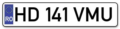 Placuta inmatriculare numar auto  HD-141-VMU, HD 141 VMU, HD141VMU