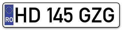 Placuta inmatriculare numar auto  HD-145-GZG, HD 145 GZG, HD145GZG