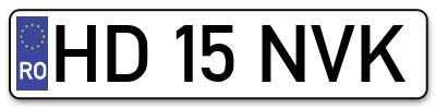 Placuta inmatriculare numar auto  HD-15-NVK, HD 15 NVK, HD15NVK