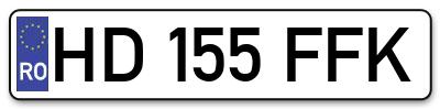 Placuta inmatriculare numar auto  HD-155-FFK, HD 155 FFK, HD155FFK