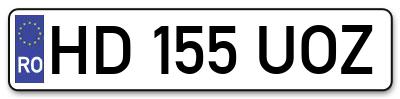 Placuta inmatriculare numar auto  HD-155-UOZ, HD 155 UOZ, HD155UOZ