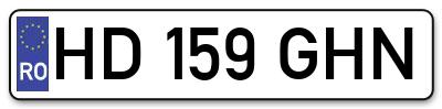 Placuta inmatriculare numar auto  HD-159-GHN, HD 159 GHN, HD159GHN