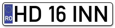 Placuta inmatriculare numar auto  HD-16-INN, HD 16 INN, HD16INN