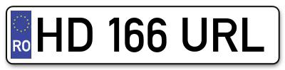 Placuta inmatriculare numar auto  HD-166-URL, HD 166 URL, HD166URL