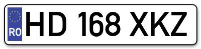 Placuta inmatriculare numar auto  HD-168-XKZ, HD 168 XKZ, HD168XKZ