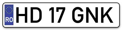 Placuta inmatriculare numar auto  HD-17-GNK, HD 17 GNK, HD17GNK