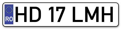 Placuta inmatriculare numar auto  HD-17-LMH, HD 17 LMH, HD17LMH