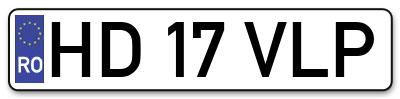 Placuta inmatriculare numar auto  HD-17-VLP, HD 17 VLP, HD17VLP