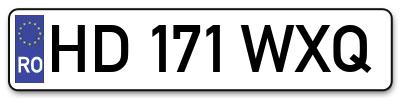 Placuta inmatriculare numar auto  HD-171-WXQ, HD 171 WXQ, HD171WXQ