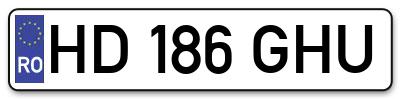 Placuta inmatriculare numar auto  HD-186-GHU, HD 186 GHU, HD186GHU