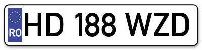 Placuta inmatriculare numar auto  HD-188-WZD, HD 188 WZD, HD188WZD