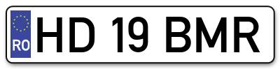 Placuta inmatriculare numar auto  HD-19-BMR, HD 19 BMR, HD19BMR
