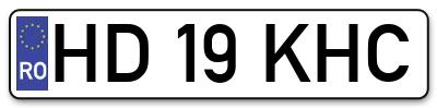 Placuta inmatriculare numar auto  HD-19-KHC, HD 19 KHC, HD19KHC