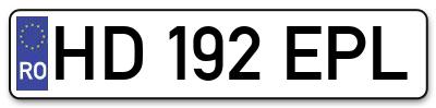 Placuta inmatriculare numar auto  HD-192-EPL, HD 192 EPL, HD192EPL