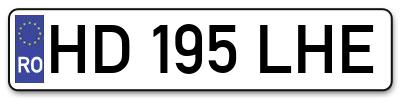 Placuta inmatriculare numar auto  HD-195-LHE, HD 195 LHE, HD195LHE