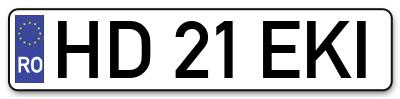 Placuta inmatriculare numar auto  HD-21-EKI, HD 21 EKI, HD21EKI