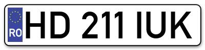 Placuta inmatriculare numar auto  HD-211-IUK, HD 211 IUK, HD211IUK