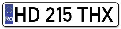 Placuta inmatriculare numar auto  HD-215-THX, HD 215 THX, HD215THX