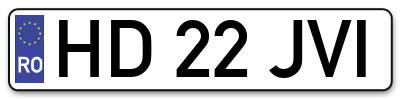 Placuta inmatriculare numar auto  HD-22-JVI, HD 22 JVI, HD22JVI