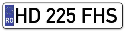 Placuta inmatriculare numar auto  HD-225-FHS, HD 225 FHS, HD225FHS
