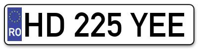 Placuta inmatriculare numar auto  HD-225-YEE, HD 225 YEE, HD225YEE