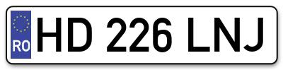 Placuta inmatriculare numar auto  HD-226-LNJ, HD 226 LNJ, HD226LNJ