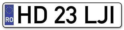 Placuta inmatriculare numar auto  HD-23-LJI, HD 23 LJI, HD23LJI