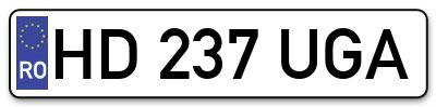 Placuta inmatriculare numar auto  HD-237-UGA, HD 237 UGA, HD237UGA