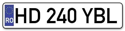Placuta inmatriculare numar auto  HD-240-YBL, HD 240 YBL, HD240YBL
