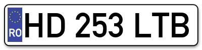 Placuta inmatriculare numar auto  HD-253-LTB, HD 253 LTB, HD253LTB