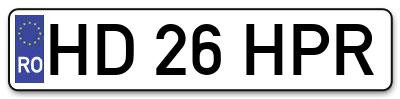 Placuta inmatriculare numar auto  HD-26-HPR, HD 26 HPR, HD26HPR