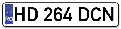Placuta inmatriculare numar auto  HD-264-DCN, HD 264 DCN, HD264DCN