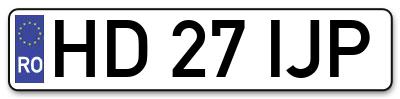 Placuta inmatriculare numar auto  HD-27-IJP, HD 27 IJP, HD27IJP
