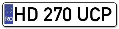 Placuta inmatriculare numar auto  HD-270-UCP, HD 270 UCP, HD270UCP