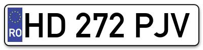 Placuta inmatriculare numar auto  HD-272-PJV, HD 272 PJV, HD272PJV