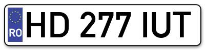 Placuta inmatriculare numar auto  HD-277-IUT, HD 277 IUT, HD277IUT