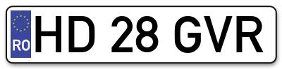 Placuta inmatriculare numar auto  HD-28-GVR, HD 28 GVR, HD28GVR