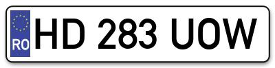 Placuta inmatriculare numar auto  HD-283-UOW, HD 283 UOW, HD283UOW