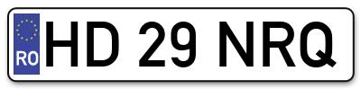 Placuta inmatriculare numar auto  HD-29-NRQ, HD 29 NRQ, HD29NRQ