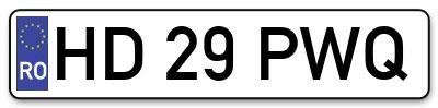 Placuta inmatriculare numar auto  HD-29-PWQ, HD 29 PWQ, HD29PWQ