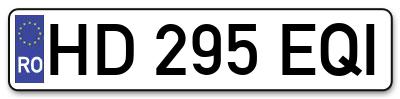 Placuta inmatriculare numar auto  HD-295-EQI, HD 295 EQI, HD295EQI