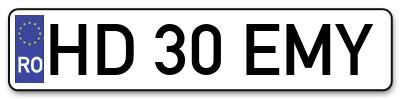 Placuta inmatriculare numar auto  HD-30-EMY, HD 30 EMY, HD30EMY