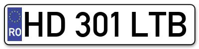 Placuta inmatriculare numar auto  HD-301-LTB, HD 301 LTB, HD301LTB