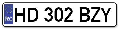 Placuta inmatriculare numar auto  HD-302-BZY, HD 302 BZY, HD302BZY