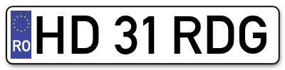 Placuta inmatriculare numar auto  HD-31-RDG, HD 31 RDG, HD31RDG