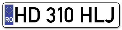 Placuta inmatriculare numar auto  HD-310-HLJ, HD 310 HLJ, HD310HLJ